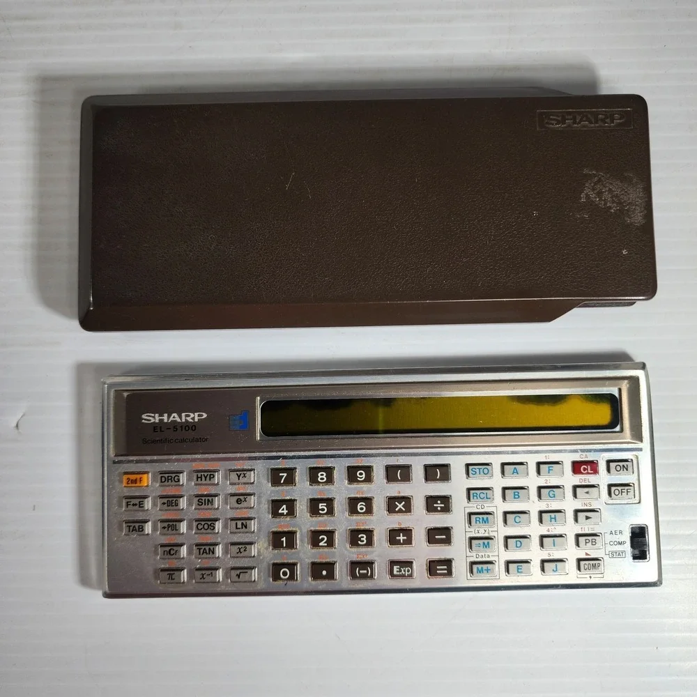 READ Sharp EL-5100 Scientific Calculator with Cover Rare Vintage DISPLAY ISSUE‎